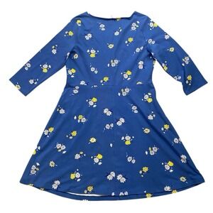 Old Navy 3/4 Sleeve‎ Blue Floral Dress Size XL Summer Teacher Flowers